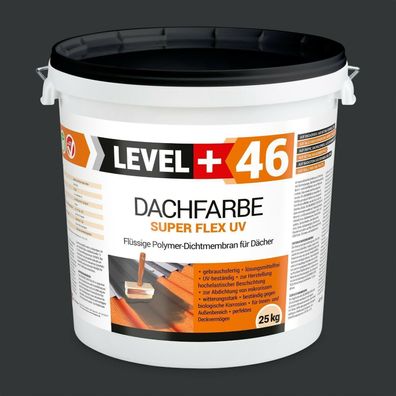 Dachfarbe 25,0Kg Super Flex Dachlack Sockelfarbe elastisch Anthrazit RM46