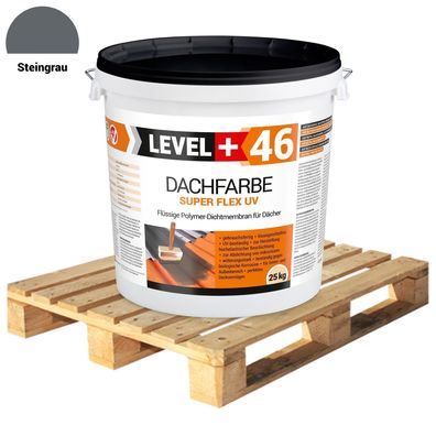 Dachfarbe 25kg x24 Dachlack Sockelfarbe Palette 600kg Steingrau Schutzlack RM46