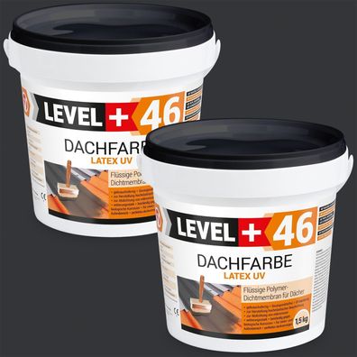 Dachfarbe 3,0Kg Super Flex Dachlack Sockelfarbe elastisch Anthrazit RM46