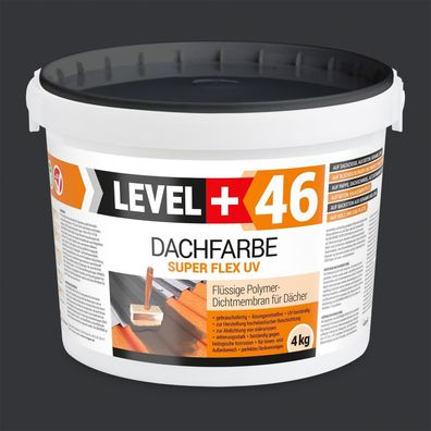 Dachfarbe 4,0Kg Super Flex Dachlack Sockelfarbe elastisch Anthrazit RM46