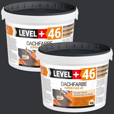 Dachfarbe 8,0Kg Super Flex Dachlack Sockelfarbe elastisch Anthrazit RM46