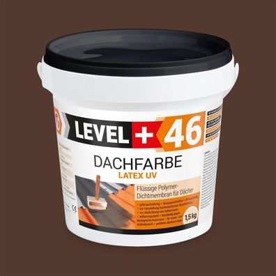 Dachfarbe flexibler Dachanstrich Schutzanstrich Profi Haussockel Braun 1,5Kg L+46