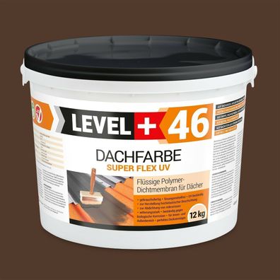 Dachfarbe flexibler Dachanstrich Schutzanstrich Profi Haussockel Braun 12,0Kg L+46