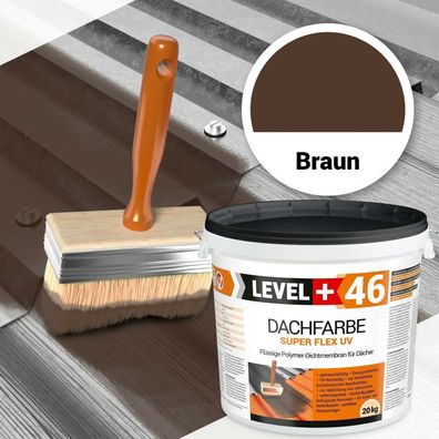 Dachfarbe flexibler Dachanstrich Schutzanstrich Profi Haussockel Braun 20,0Kg RM46