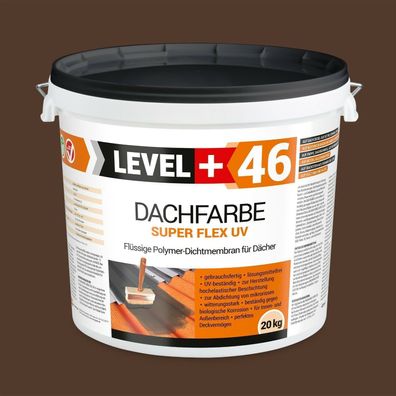 Dachfarbe flexibler Dachanstrich Schutzanstrich Profi Haussockel Braun 20,0Kg L+46