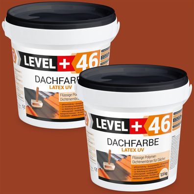 Dachfarbe Sockelfarbe 3,0kg Flexibler Dachlack UV-beständig Ziegelrot RM46