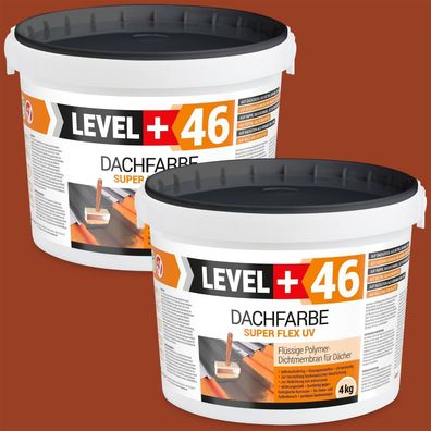 Dachfarbe Sockelfarbe 8,0kg Flexibler Dachlack UV-beständig Ziegelrot RM46