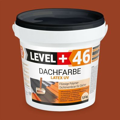 Dachfarbe Sockelfarbe Flexibler Dachlack UV-beständig Ziegelrot 1,5kg L+46