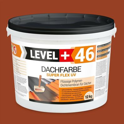 Dachfarbe Sockelfarbe Flexibler Dachlack UV-beständig Ziegelrot 12,0kg L+46