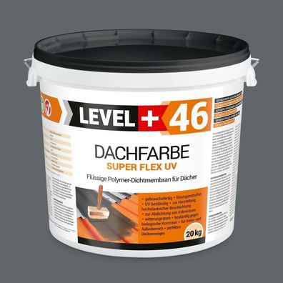 Dachfarbe Steingrau 20,0kg Sockelfarbe Super Flex Polymermembrane Profi RM46