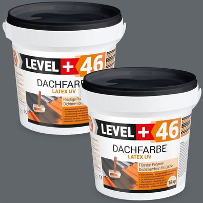 Dachfarbe Steingrau 3,0kg Sockelfarbe Super Flex Polymermembrane Profi RM46