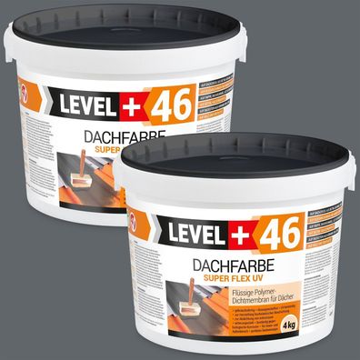 Dachfarbe Steingrau 8,0kg Sockelfarbe Super Flex Polymermembrane Profi RM46