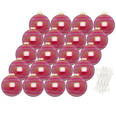 Weihnachtskugeln Dazzling Flamingo 20 Stk 6cm + Haken Inge-Glas