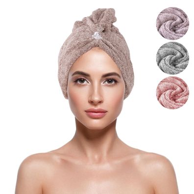 Haarturban Handtuch Haare Haarhandtuch Turban Haartrockentuch saugstark 25x65cm