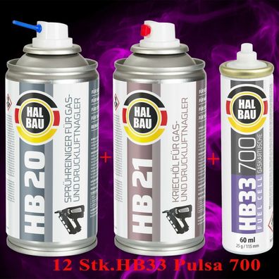 Naglerreiniger 150ml HB20 + Nagleröl 150ml HB21 + Gaskartusche 115mm HB33 12St