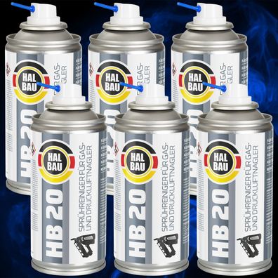 Reinigungsspray für Gasnagler Druckluftnagler Naglersprühreiniger 6x150ml HB20