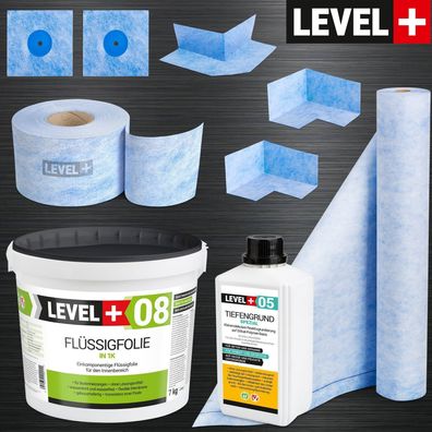 Profi DichtSet für ca 5m² Abdichtung Dusche Bad Dichtbahn Flüssigfolie Ecke SET40