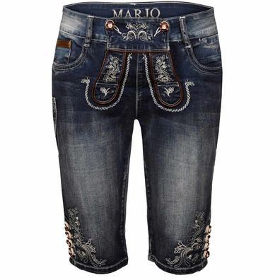 MarJo Trachtenjeans Franziska Capri blau - Größe: 32