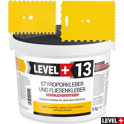 RM13 SET 5kg Styroporkleber Dispersionkleber Polymerbasis + 2St. Zahnspachtel