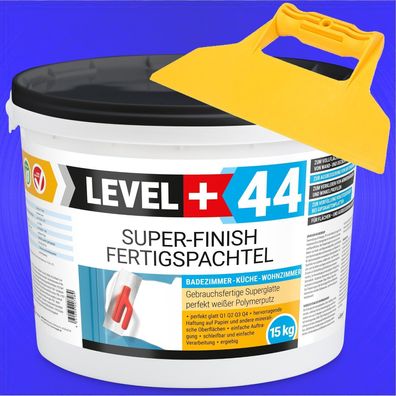 Spachtel Masse 15kg Super Finish Glätt Q4 Küche Bad mit Kunststoffspachtel RM44