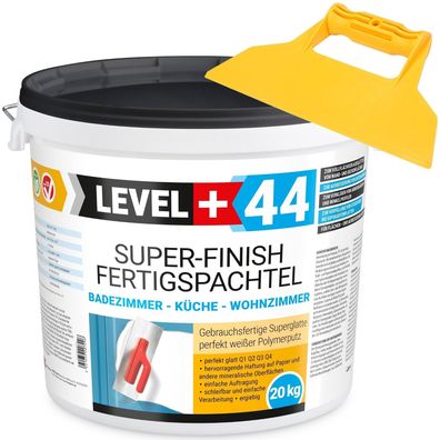 Spachtel Masse 20kg Super Finish Glätt Q4 Küche Bad mit Kunststoffspachtel RM44