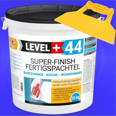 Spachtel Masse 25kg Super Finish Glätt Q4 Küche Bad mit Kunststoffspachtel RM44