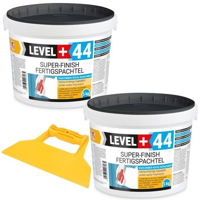 Super Finish Spachtel Masse Fertig 5kg + 5kg Glätt Q4 mit Kunststoffspachtel RM44