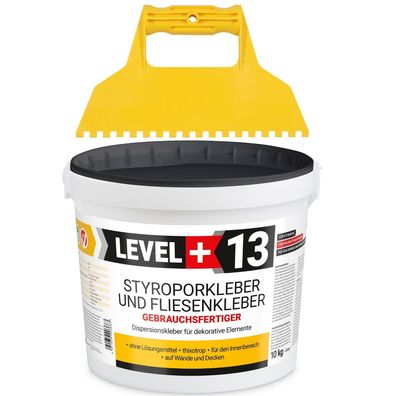 Styroporkleber Dispersionkleber 10kg Polymerbasis Kunstoffzahnspachtel RM13 SET