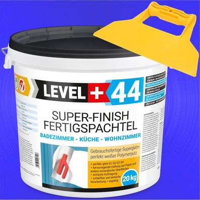 Super Finish Spachtel Masse Fertig 20kg Glätt Q4 Set mit Kunststoffspachtel RM44