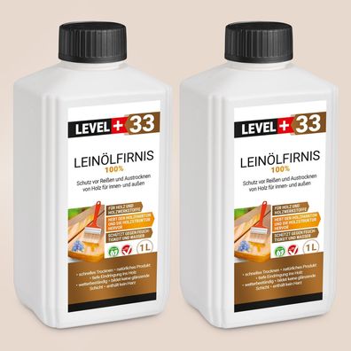 Leinöl-Firnis 2x 1L Leinölfirnis, Holzschutz, Holzpflege Lackfirnis Harzfrei RM33