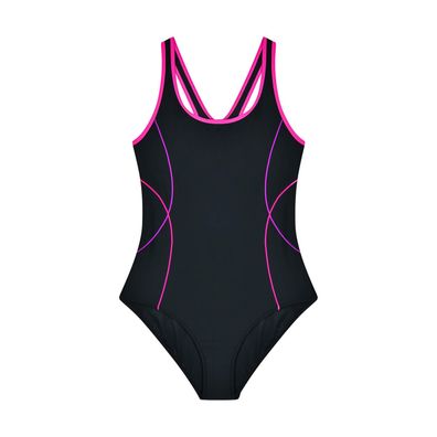 Damen Sport-Badeanzug im Racerback-Design mit Trendigen Piping-Akzenten