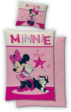 Disney Minnie Maus Bettwäsche Set – Kuscheliger 140cm x 200cm Bettbezug und 65cm