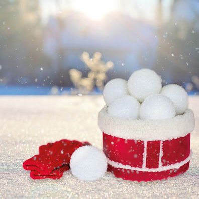 Künstliche Schneebälle (ca.140 Stück) Schneball Ø4-5cm zum Basteln Schneekugel