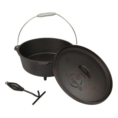 Dutch Oven 5,64 L Topf Schmortopf Grill Camping BBQ Bräter Feuertopf Gusseisen