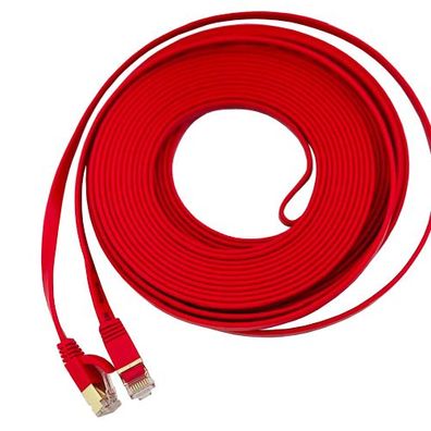 3m CAT7 Patchkabel Netzwerkkabel flach rot Internet Kabel Patch