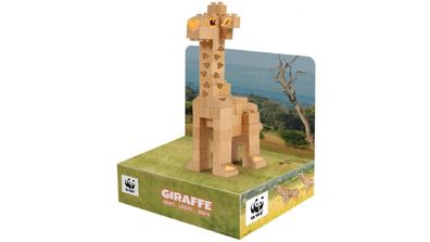 FabBrix WWF Wooden Bricks Giraffe Holzbausteine, Klemmbausteine aus zertifiziertem