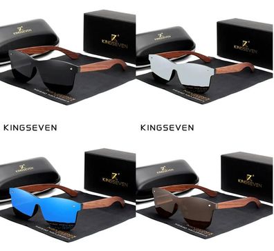 Kingseven Polarisierende Sonnenbrille Bubingaholz verspiegelt Design Mann Frau