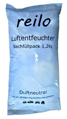 10x 1,2kg reilo Nachfüllpack mit Raum- / Luftentfeuchter Granulat im Vliesbeutel