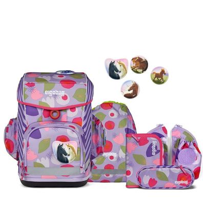 ergobag Cubo light Schulranzen Set 6tlg BlütenzauBär, BlütenzauBär, Mädchen