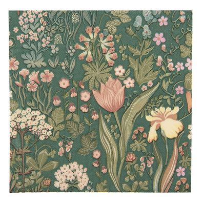 Clayre & Eef Servietten Papier 20er Set 33x33 cm Grün Blumen (Gr. 33x33 cm (20))