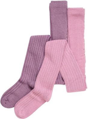 Minymo Kinder Strumpfhose Wool Stocking-rib 2-pack