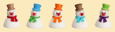 Miniaturfiguren 5 Wippel-Schneemann Klassiker HxBxT = 4x3x3cm NEU Seiffen Erzgeb