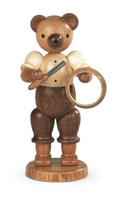 Bärensammelfigur Bär Drechsler natur klein Höhe 10 cm NEU Bär Bärenfigur Deko