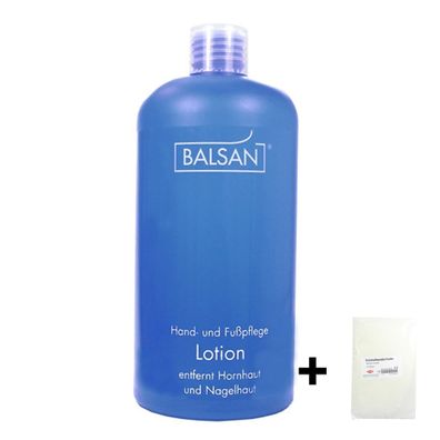 Balsan Fußpflege Hornhautentferner Lotion 500 ml und Nagelhautentferner + 10