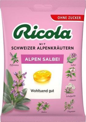 Ricola Alpen-Salbei Zuckerl ohne Zucker – 75 g, Deutschland