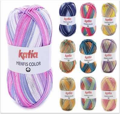 100g Katia Menfis Colormit Farbverlauf zum Stricken Häkeln GP 69,50€/kg