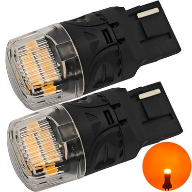 2 Stuck W21W LED-Lampe 7440 12V 1800lm CANBUS orange Off-Road