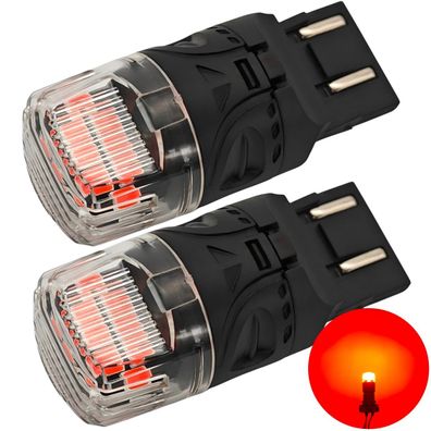 2 Stuck W21/5W LED-Lampe 7443 12V CANBUS 1800lm rot Off-Road