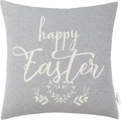 Tom Tailor Zierkissenhülle ohne Füllung Happy Easter grau Größe 45x45cm