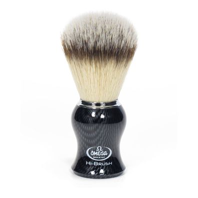 Omega Rasierpinsel 46650 Hi Brush mit schwarzem Griff Carbon Look